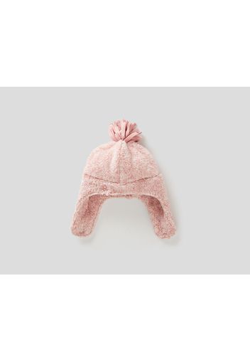 Benetton, Mütze Mit Ohrenschützer Und Pompon, taglia , Pink, Kinder