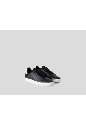 Benetton, Sneakers Aus Leder Mit Details Aus Stoff, taglia 40, Schwarz, Herren