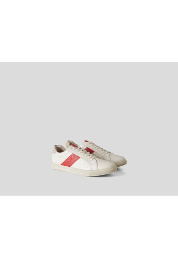 Benetton, Sneakers Aus Echtem Leder Mit Logo, taglia 40, Rot, Herren