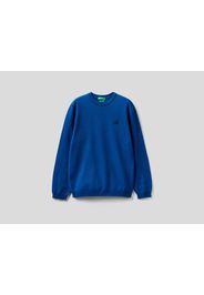 Benetton, Pullover In Einer Mischung Aus Wolle Und Cashmere, taglia , Verkehrsblau, Kinder