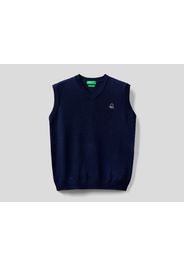 Benetton, Weste In Einer Mischung Aus Wolle Und Cashmere, taglia , Dunkelblau, Kinder