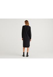 Benetton, Midi-strickkleid, taglia L-XL, Schwarz, Damen