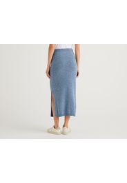 Benetton, Midi-strickrock, taglia L, Hellblau, Damen