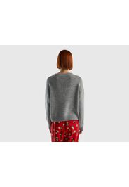 Benetton, Weihnachtlicher Snoopy-pullover, taglia M, Grau, female