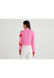 Benetton, Rollkragenpullover In Rosa Benettonxpantone™, taglia L, Pink, Damen