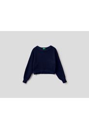 Benetton, Cropped-pullover Mit Rundausschnitt, taglia , Dunkelblau, Kinder