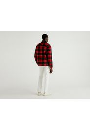 Benetton, Jacke In Einer Wollmischung Mit Tartan-muster, taglia XXL, Rot, male