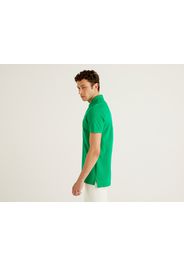 Benetton, Slim-fit-polo Aus 100% Bio-baumwolle, taglia EL, Grün, Herren