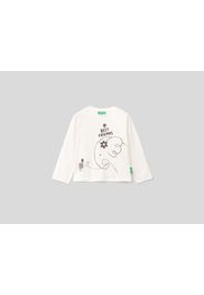 Benetton, T-shirt In Weiß Benettonxpantone™, taglia , Cremeweiss, Kinder