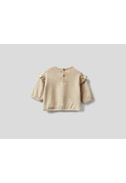 Benetton, Sweatshirt In Einer Mischung Aus Recycelter Baumwolle Mit Print, taglia , Cremeweiss, Kinder