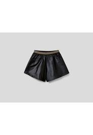 Benetton, Shorts Mit Laminiertem Effekt, taglia , Schwarz, Kinder