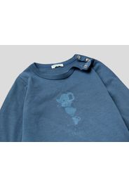 Benetton, T-shirt Aus 100% Bio-baumwolle Mit Langen Ärmeln, taglia , Taubenblau, Kinder