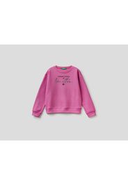 Benetton, Sweatshirt Aus 100% Baumwolle Mit Logo, taglia , Zyklame, Kinder