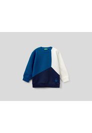 Benetton, Sweatshirt Aus Bio-baumwolle Mit Farbblöcken, taglia , Senfgelb, Kinder