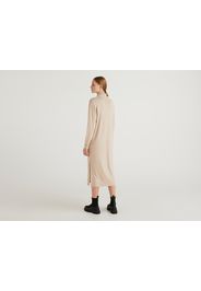 Benetton, Midikleid Aus Leichtem Sweatstoff, taglia L, Hellgrau, Damen