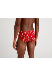 Benetton, Weihnachtlicher Peanuts-slip, taglia L, Rot, Herren