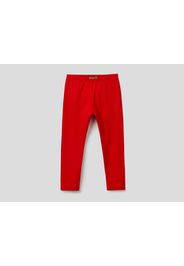 Benetton, Leggings Aus Stretchiger Baumwolle, taglia , Rot, Kinder