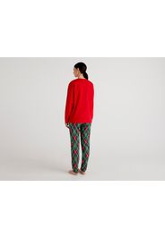 Benetton, Weihnachtlicher Daisy Duck-pyjama, taglia L, Rot, female