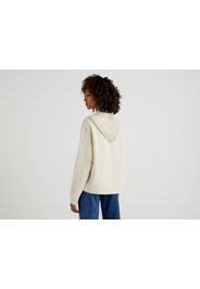 Benetton, Sweatshirt In 100% Baumwolle Mit Langen Ärmeln, taglia L, Taubengrau, Damen