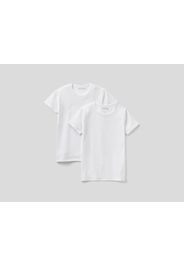 Benetton, Zwei T-shirts Mit Weiß Aus Stretchiger Bio-baumwolle, taglia 90, Weiss, Kinder