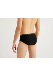 Benetton, Slip Aus Elastischer Bio-baumwolle, taglia EL, Schwarz, Herren