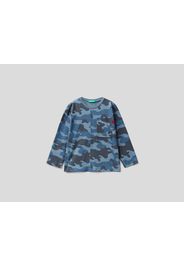 Benetton, Camouflage-t-shirt Mit Kleiner Tasche, taglia , , Kinder