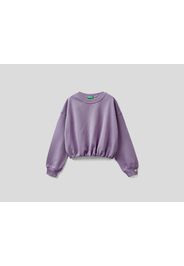 Benetton, Cropped-sweatshirt Aus Bio-baumwolle, taglia , Purpur, Kinder