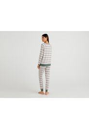 Benetton, Warmer Pyjama Im Streifenmuster, taglia L, Bunt, Damen