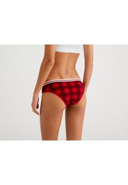 Benetton, Tartan-slip In Stretchiger Baumwolle, taglia L, Bunt, Damen