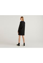 Benetton, Kurzes, Fließendes Kleid, taglia L, Schwarz, Damen