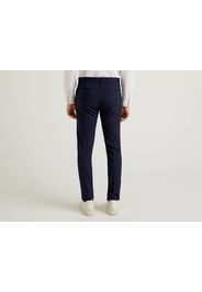 Benetton, Slim-fit-hose Mit Falte, taglia 44, Dunkelblau, Herren