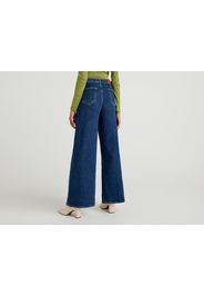 Benetton, Palazzo-jeans Mit Schlitz Am Saum, taglia 38, Blau, Damen