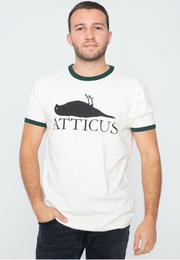 Atticus - Brand Logo Ringer Natural/Forest - - T-Shirts