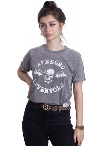 Avenged Sevenfold - Skull Logo Burnout Grey - - T-Shirts