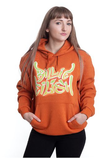 Billie Eilish - Airbrush Flames Blohsh Orange - Hoodies