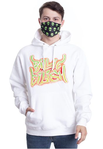 Billie Eilish - Airbrush Flames Blohsh White - Hoodies