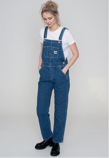 Carhartt Wip - W' Bib Overall Straight Stone Washed Blue - Hosen