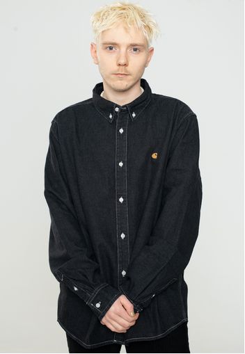 Carhartt Wip - Weldon Stone Washed Black - Hemden