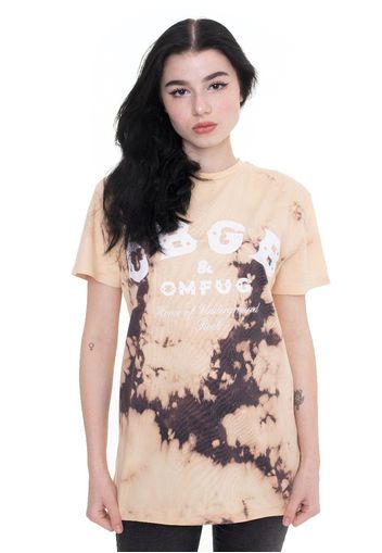 Cbgb - Classic Logo Dip Dye Black/Tan - - T-Shirts