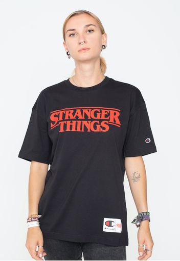 Champion X Stranger Things - Crewneck Black Beauty - - T-Shirts