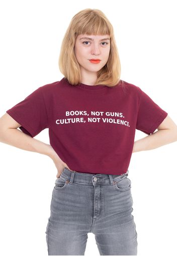 Dancitee - Books Not Guns Burgundy - - T-Shirts