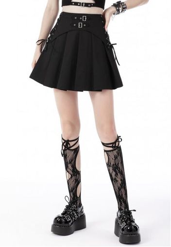 Dark In Love - Rock Girl Pleated Mini Black - Röcke