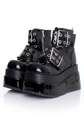 Demonia - Bear 104 Patent Black - Stiefel