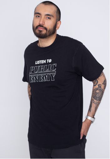 Element X Public Enemy - Listen To Flint Black - - T-Shirts