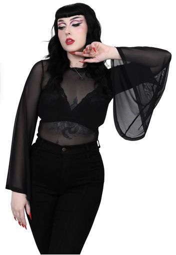 Foxblood - Onyx Mesh Bell Sleeve Top Black - Tops