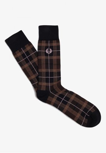 Fred Perry - Tartan Burnt Tobacco/Dark Pink - Socken