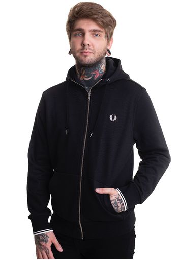 Fred Perry - Hooded Zip Through Black - Zipper