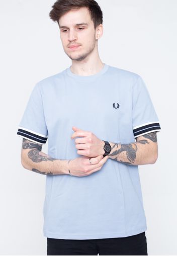 Fred Perry - Tramline Tipped Pique Sky - - T-Shirts