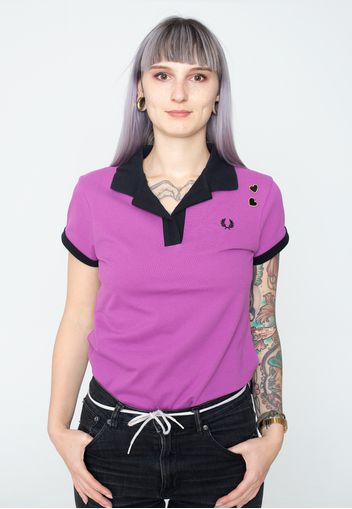 Fred Perry - Open Collar Pique Hot Purple - Polos