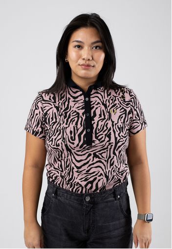 Fred Perry X Amy Winehouse - Zebra Print Dusty Rose Pink - Polos